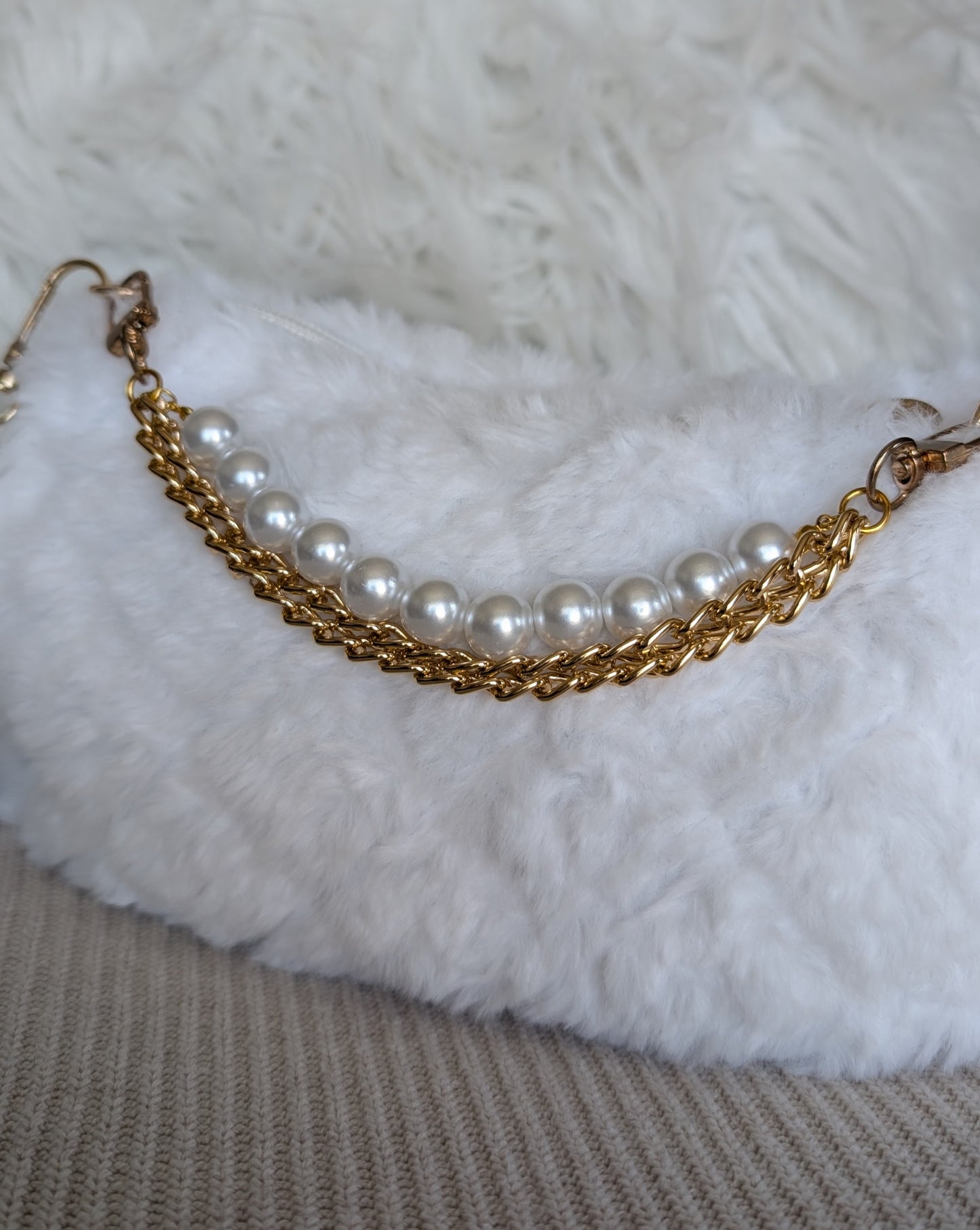 Golden Darling | Pearl Link & Gold Chain Bag Strap